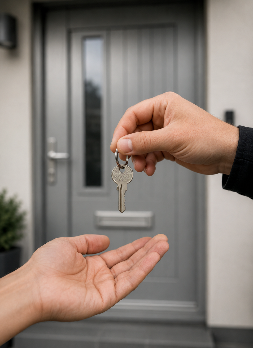 Locksmith opening a locked house door