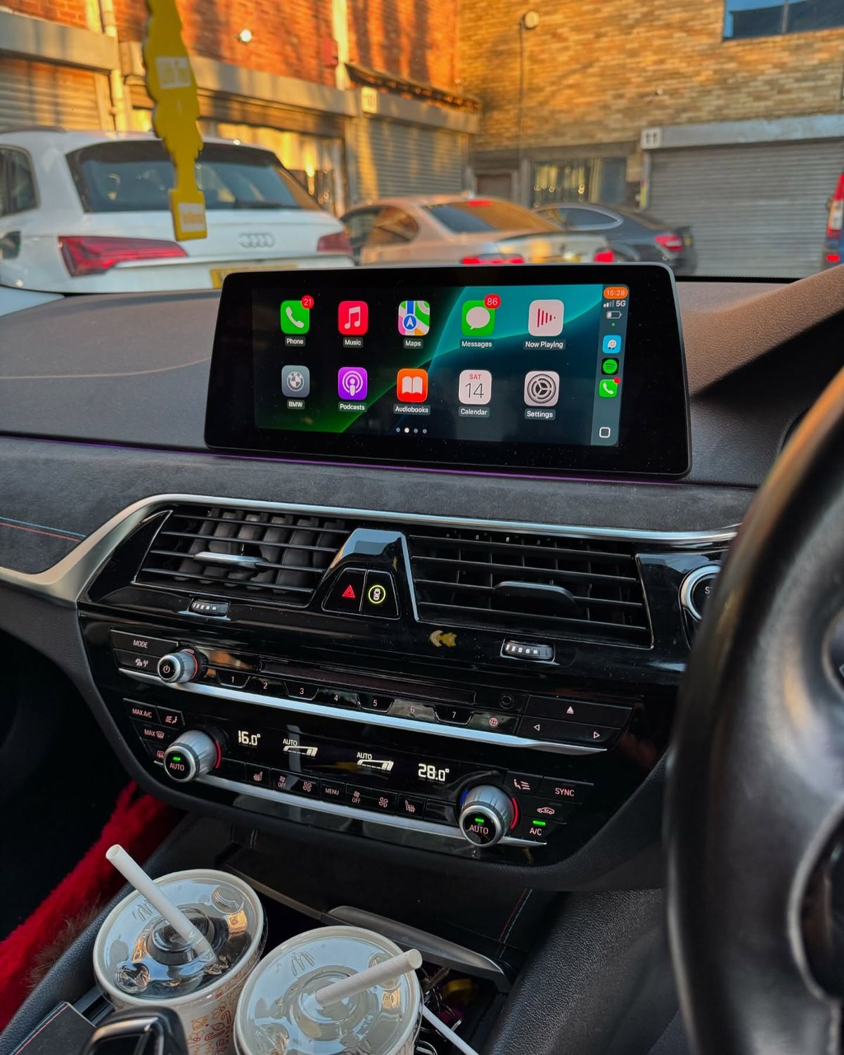 Apple CarPlay running on a car display